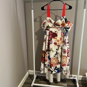 ASOS white floral off shoulder women’s dress 8 wedding guest shower formal